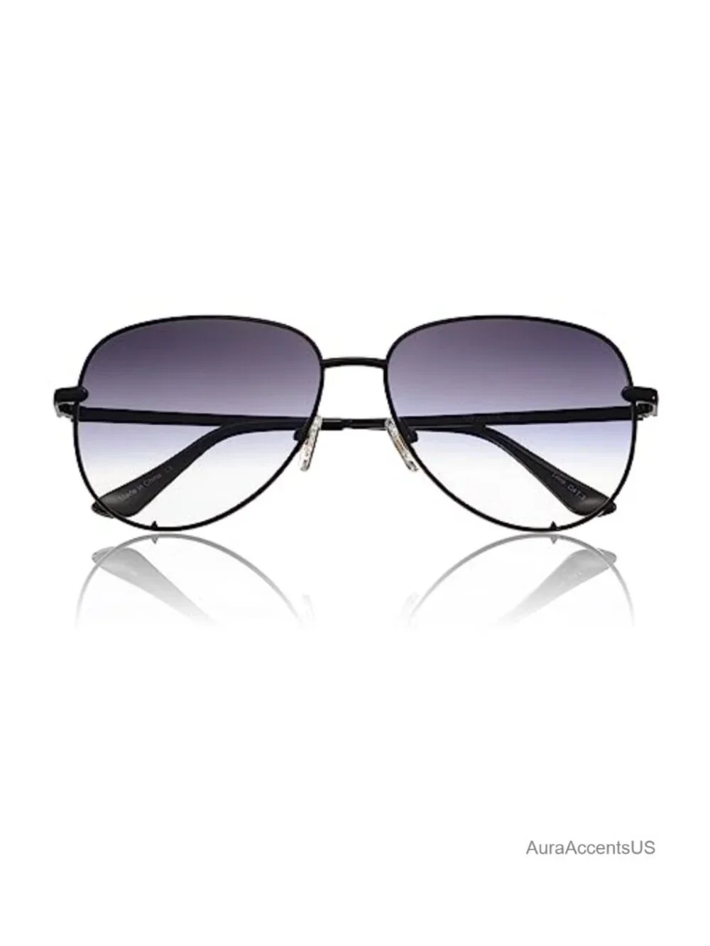 Oversized Aviator Sunglasses Gradient Lens UV400 Metal Frame